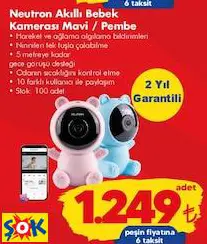 NEUTRON AKILLI BEBEK KAMERASI MAVİ/PEMBE